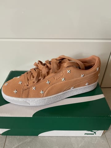 Puma Leder-Sneakers "Suede Flower" in Hellbraun