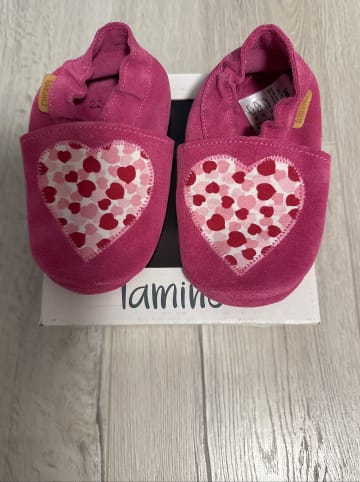 lamino Leder-Krabbelschuhe in Pink