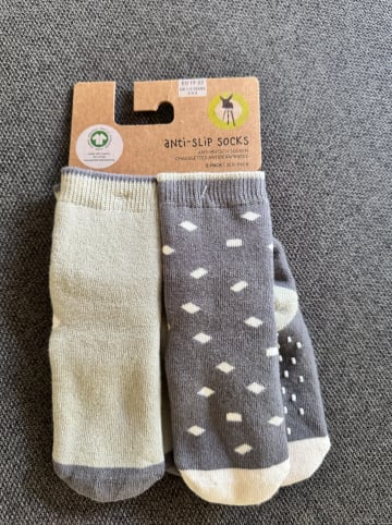Lässig 2er-Set: ABS-Socken in Anthrazit/ Khaki