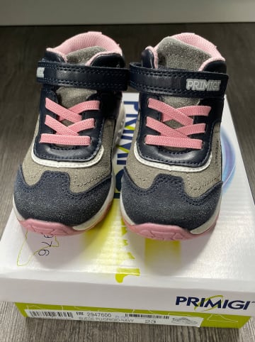 Primigi Leder-Sneakers in Dunkelblau/ Grau/ Rosa