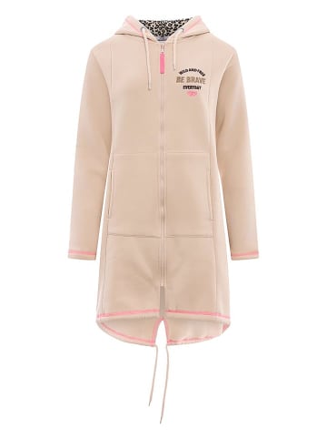 Zwillingsherz Sweatjacke "Be Brave Everyday" in Beige