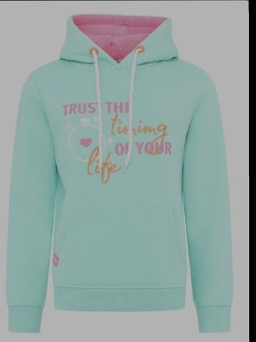 Zwillingsherz Hoodie "Trust the Timing" in Mint