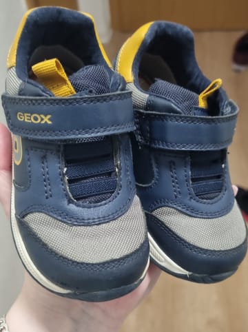 Geox Leder-Sneakers "Rishon" in Blau/ Gelb