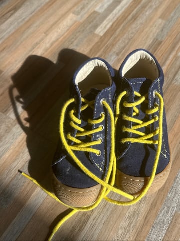 Naturino Leder-Lauflernschuhe "Coco" in Dunkelblau/ Gelb