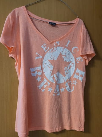 Venice Beach Strandshirt in neonkoralle-meliert