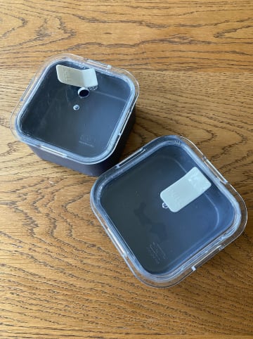 Monbento 2er-Set: Snackboxen in Dunkelblau/ Transparent - (B)9,9 x (H)9,9 cm