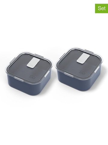Monbento 2er-Set: Snackboxen in Dunkelblau/ Transparent - (B)9,9 x (H)9,9 cm