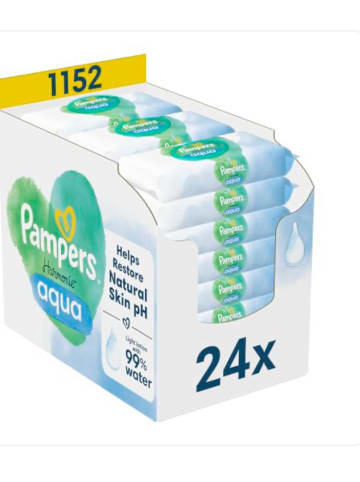 Pampers Feuchttücher, "Harmonie Aqua Baby", 15 Packungen = 720 Feuchttücher