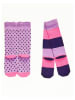 Denokids 2er-Set: Kniestrümpfe "Bunny" in Lila/ Dunkelblau/ Rosa