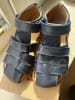 POM POM Leder-Halbsandalen in Blau