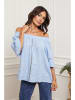 Joséfine Leinen-Bluse in Hellblau
