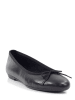 Abril Flowers Leder-Ballerinas in Schwarz