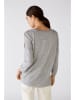 Oui Longsleeve in Grau/ Bordeaux