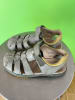 Kickers Leder-Halbsandalen "Platinium" in Grün/ Gelb