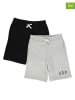 GAP 2er-Set: Sweatshorts in Schwarz/ Hellgrau