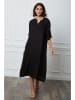 La Compagnie Du Lin Leinen-Kleid "Granel" in Schwarz