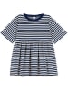 PETIT BATEAU Kleid in Weiß/ Dunkelblau