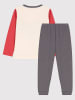 PETIT BATEAU Pyjama in Grau/ Rot/ Creme