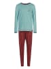 Skiny Pyjama in Blau/ Dunkelrot