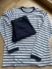 PETIT BATEAU Pyjama in Dunkelblau/ Weiß