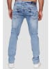 AMICA JEANS Denim Jeans Dicke Naht Hose Big Seam in Hellblau