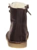 POM POM Leder-Winterboots in Braun