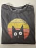 wat? Apparel T-Shirt Sunset Cat in Grau