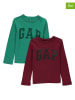 GAP 2er-Set: Longsleeves in Grün/ Bordeaux