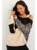 Cool and sexy Sweatshirt in Schwarz/ Beige