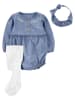 carter's 3tlg. Outfit in Blau/ Weiß