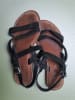 Lazamani Leder-Sandalen in Schwarz