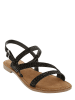 Lazamani Leder-Sandalen in Schwarz