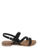 Lazamani Leder-Sandalen in Schwarz