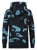 Petrol Hoodie in Schwarz/ Blau