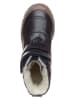 POM POM Leder-Winterboots in Dunkelblau