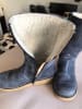 POM POM Leder-Stiefel in Dunkelblau