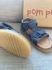 POM POM Leder-Sandalen in Dunkelblau