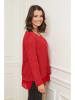 Curvy Lady Bluse in Rot/ Bunt