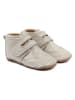 POM POM Leder-Krabbelschuhe in Creme