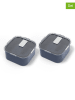 Monbento 2er-Set: Snackboxen in Dunkelblau/ Transparent - (B)9,9 x (H)9,9 cm