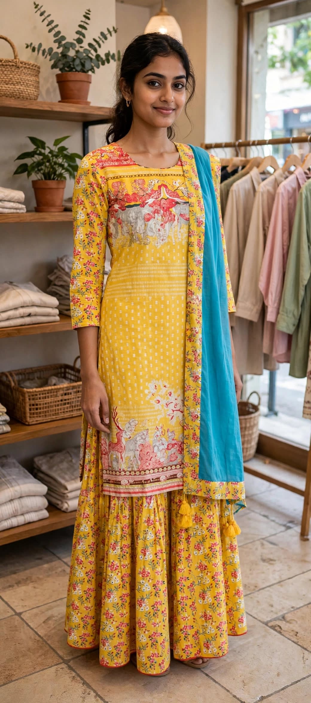 Original Biba 3 Piece sets. Pure printed Cotton with  Dupatta. Small