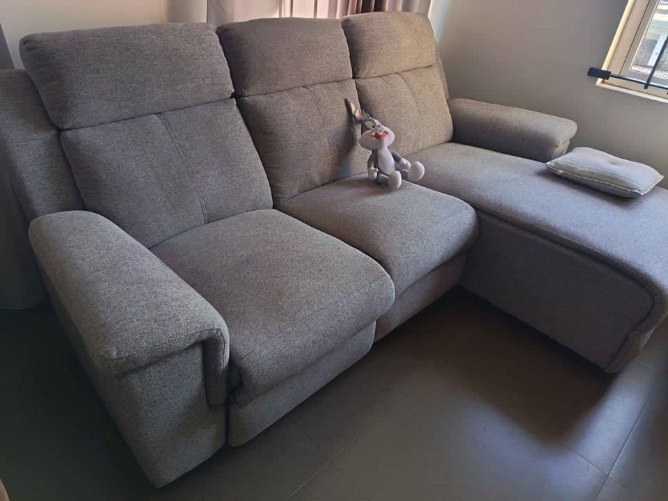 Sofa L shape, recliner electrique