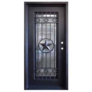 36" x 80" Bronze Texas Star Wrought Iron Left-Hand Inswing Exterior Door Unit