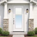 36" x 80" Full Mini Blind Fiberglass Right-Hand Exterior Door Unit