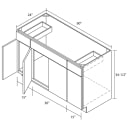 Unfinished Oak 60" Combination Sink Base Cabinet-Leedo
