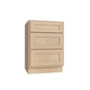 KCD Unfinished Birch KD Shaker 24" Drawer Base-3 Drawer