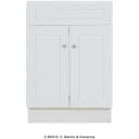 GHI Arcadia White Shaker 24" x 21" Vanity Base