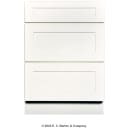 GHI Arcadia White Shaker 24" Three-Drawer Base Cabinet