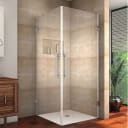 SEN989 Chrome Frameless Dual Door Square Shower Enclosure