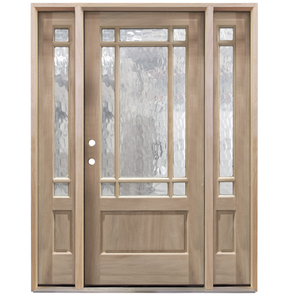 TCM700 Exterior Wood Door w/ Sidelites - Flemish Glass - Left Hand Inswing, image size:1000x1000